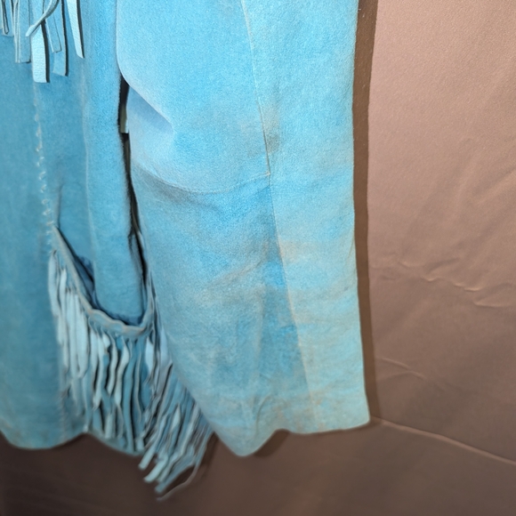 Marc Mattis Turquoise Suede Fringe Jacket - Picture 8 of 8